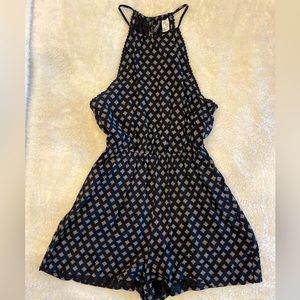 Divided Romper - Size 2 - Swiss Dot border detail - cutout back - flattering fit